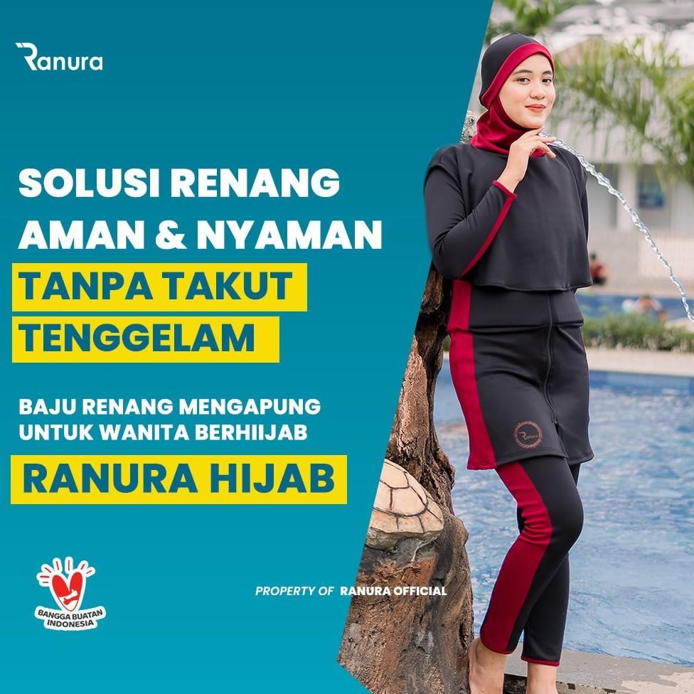 Baju Renang Wanita Dewasa Muslimah / Ranura / Baju Renang Mengapung Ranura Hijab