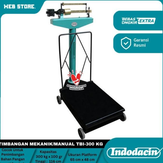 JERICOMM Timbangan Duduk Lantai Barang Mekanik Manual Geser TBI 300Kg Dacin