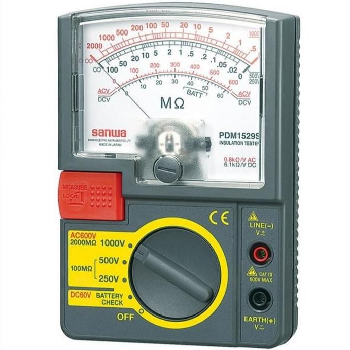 SANWA PDM 1529S ANALOG INSULATION TESTER MEGGER 1KV SANWA PDM 1529S ORIGINAL DAN TERPERCAYA
