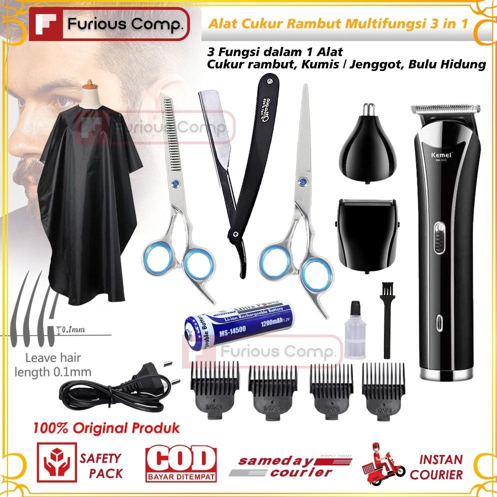 Alat Cukur Rambut Multifungsi Mesin Cukur Rambut Baterai Cukuran Kumis Jenggot dan Bulu Hidung