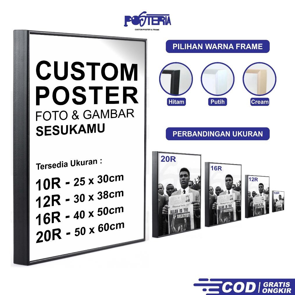 Poster Frame Blok Custom Bebas Desain Hiasan Dinding Aesthetic Minimalis Pajangan Dekorasi Ruangan C