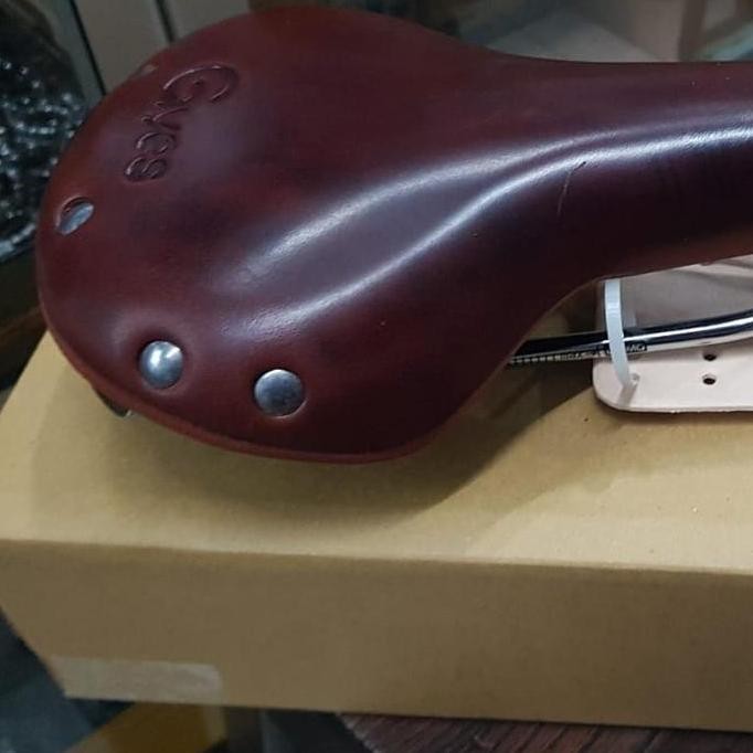 Gyes saddle kulit GS 06 brown Cromoly