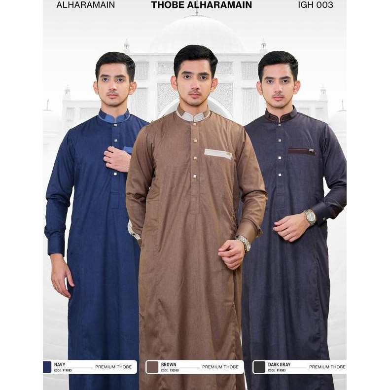 Al Haramain Jubah Gamis Pria Remaja Dewasa Wol H 003 Navy Coklat Tua Coklat Kopi