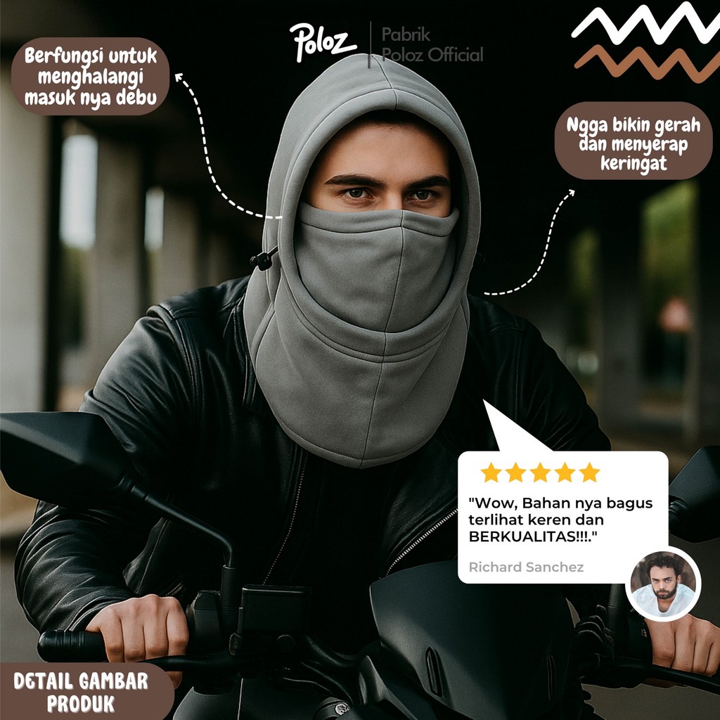 TOPI POLAR NINJA TOPI MASKER KUPLUK MASKER TOPI POLAR balaclava TOPI MASKER MURAH