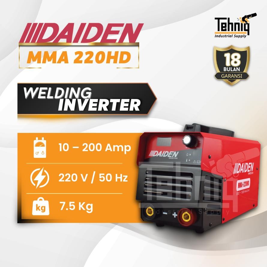 FEVERFEW Mesin Las / Trafo Las Listrik / Inverter Las DAIDEN MMA 220 HD Tavo Las Heavy Duty 200 Ampe