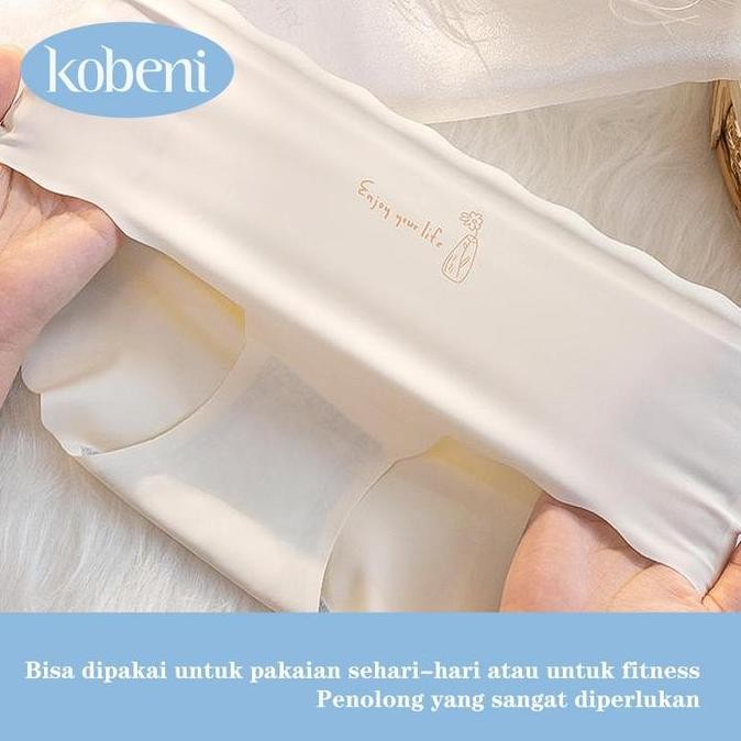 Promo (Indonesia Stock) Kobeni Celana Dalam Seamless Wanita Benang Sutra Es Mid Waist Cd Wanita Mulu