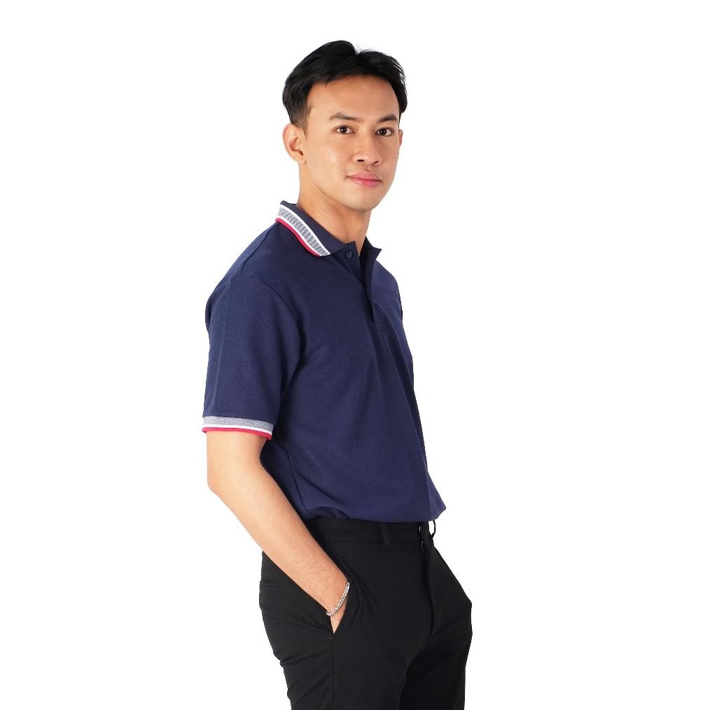 POSHBOY Polo Shirt - Polo Pria Navy - Kaos Polo Pria - Kaos Kerah Pria Lengan Pendek - Cambridge