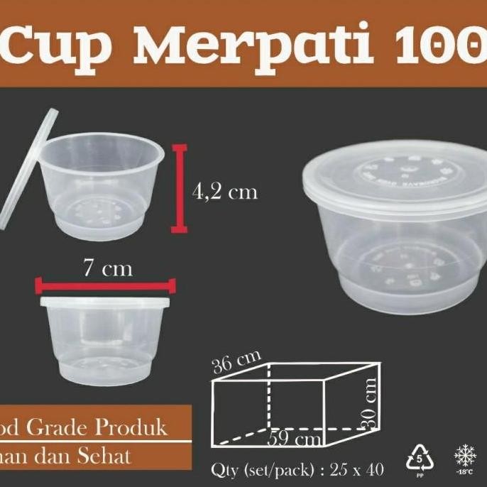 cup sambal 100 ml/ thin wall cup/ cup pudding/ tempat sambal