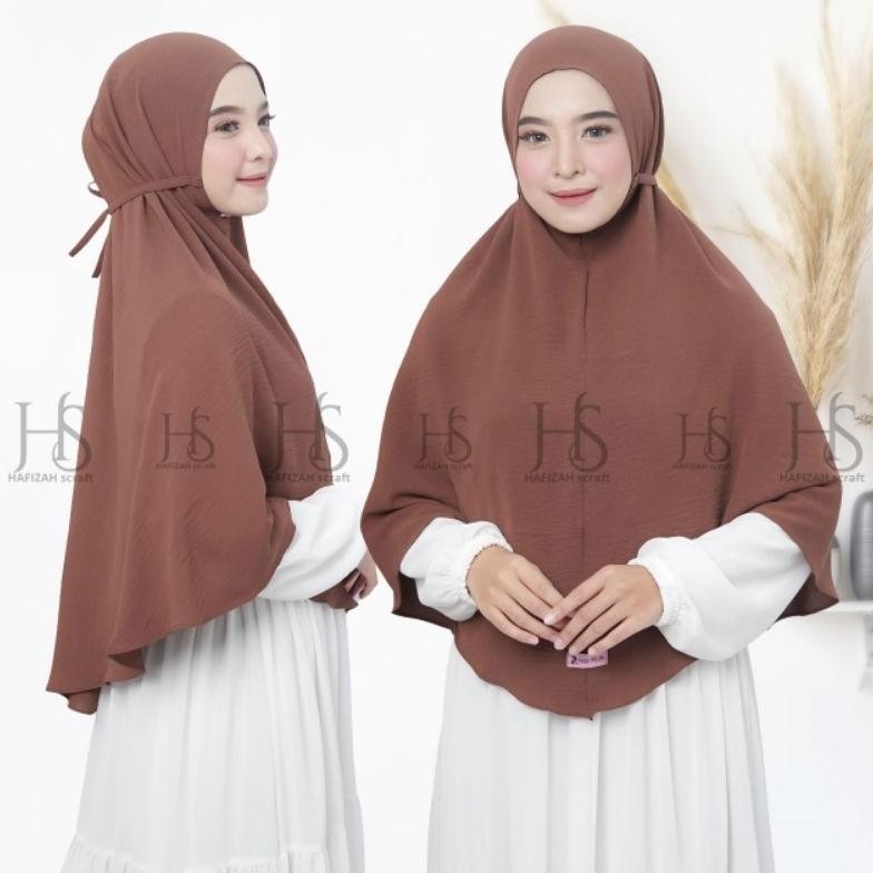 bergo maryam jumbo non pet XL /hijab jilbab cringkel non pet tali/kerudung crinkle airflow jumbo