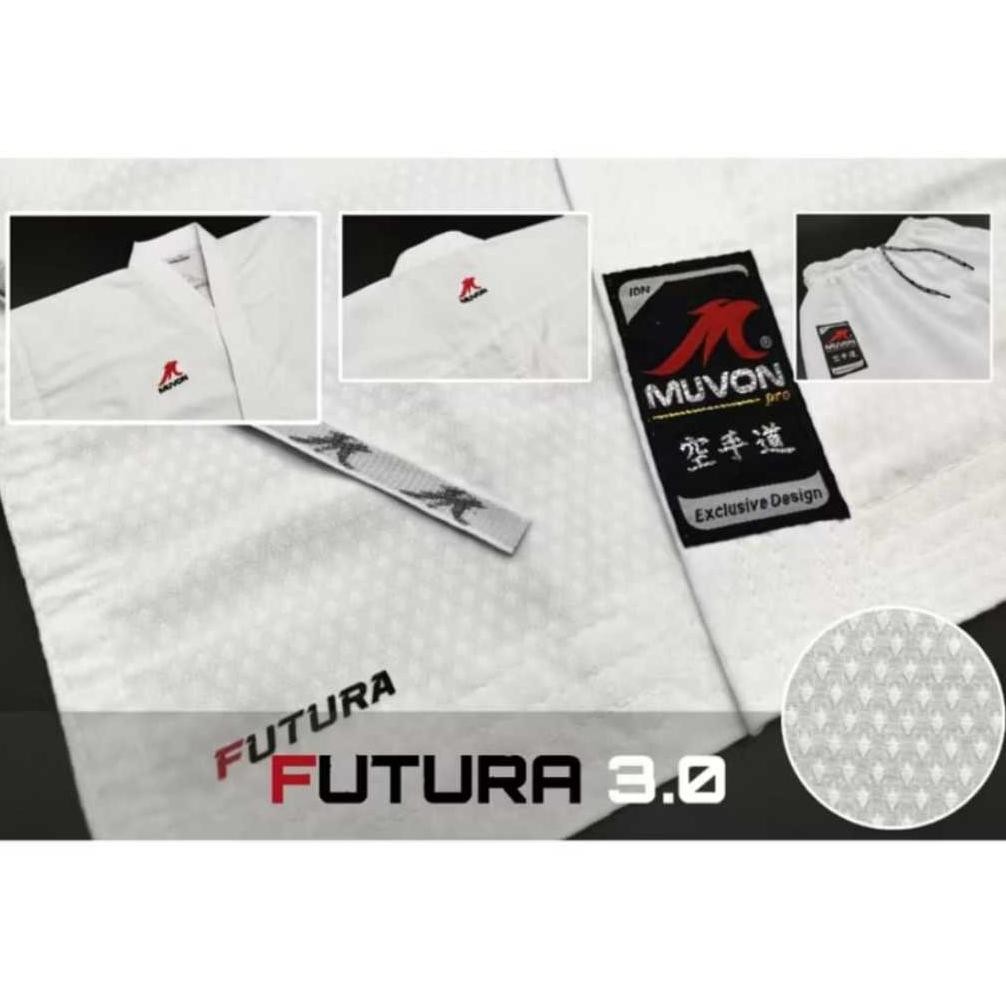 Baju Karate Gi Muvon Kumite Futura 3.0 WKF Style (setelan Baju + celana), exclusive design.100% Orig