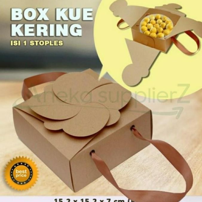 Kotak Dus Box Kue Kering Toples KEMBANG - Isi 2