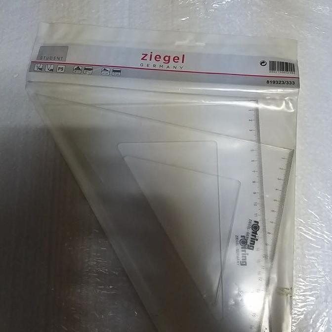 Premium Penggaris Segitiga Rotring Ziegel Set 23/33cm (819323/333) Promo