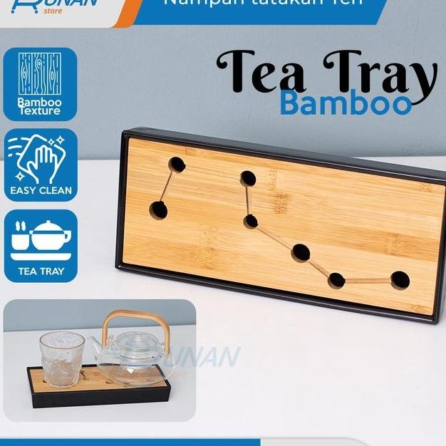 Tea Tray Bamboo Nampan Baki Bambu Chinese Tea Tray Plastik Hitam