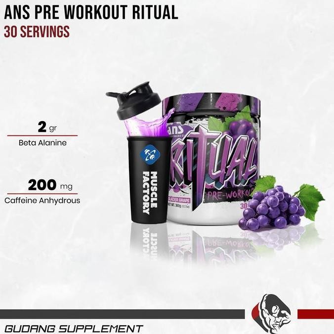 ANS Performance Ritual 30 Serving Supplementasi Fitness Pre workout Import PWO ANS Ritual BPOM Certi