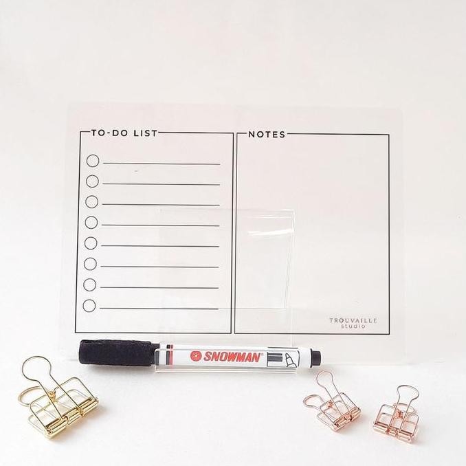 Desk Planner by TROUVAILLE STUDIO / Planner Agenda Meja Acrylic Akrilik Reusable AS