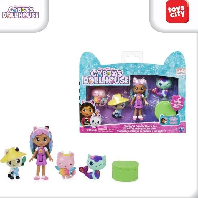 Gabby'S Dollhouse, Gabby And Friends Figure Set With Rainbow Gabby Doll