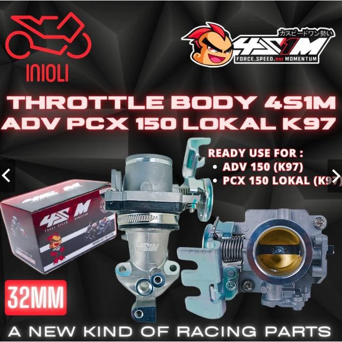 THROTTLE BODY TB 4S1M 30 MM 32 MM ADV 150 PCX 150 LOKAL K97 TB RACING 4S1M 30MM 32MM