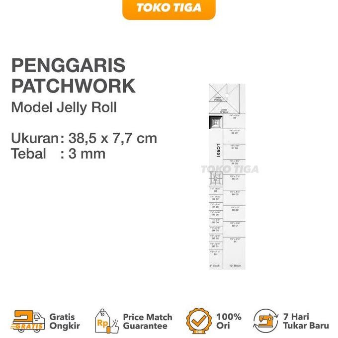 Premium Penggaris Patchwork Jelly Roll / Block Quilting Ruler (LCR01) Promo