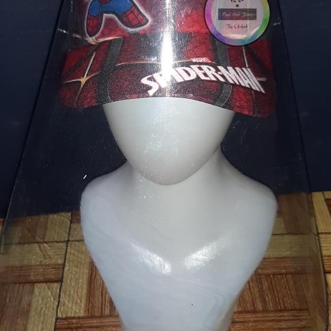 Premium Topi Face Shield Anak Spiderman Hitam Promo