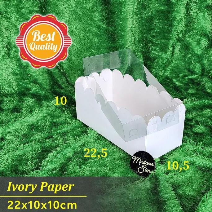 BOX MIKA PUTIH - DOS KUE KERING LAMINASI - KOTAK DESSERT 22x10x10