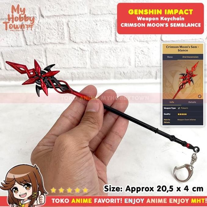 Gantungan Kunci Senjata Genshin Impact Crimson Moon's Semblance Arlecchino Polearm
