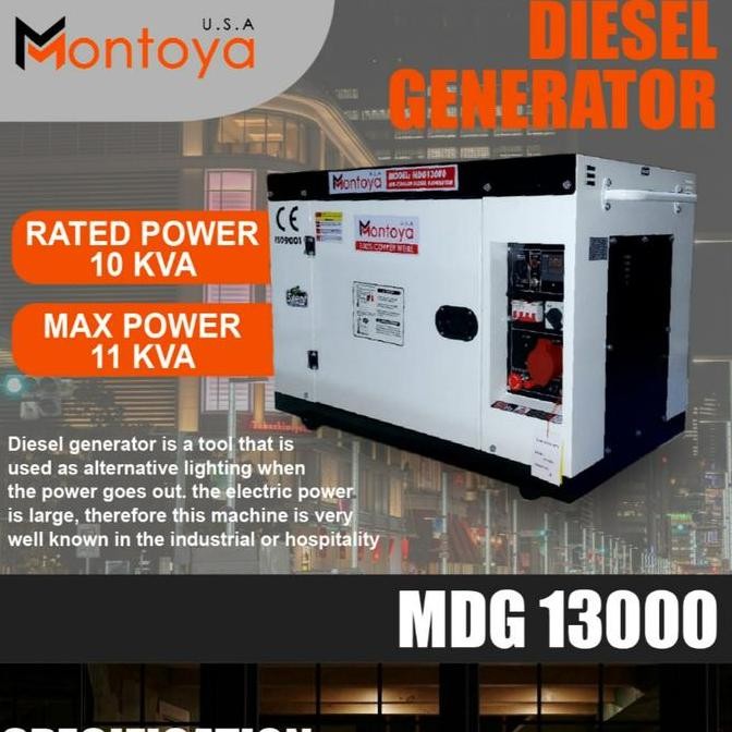 Silent Diesel Genset 10 Kva 1 Phase 8000 Watt Montoya 10Kva Mdg13000  Sukses Mart 25