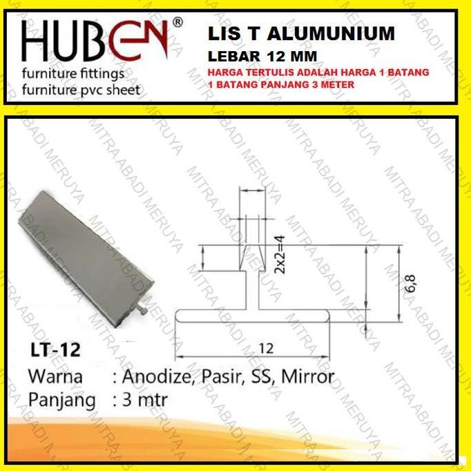 Promo Profil Alumunium Lis Penutup Celah Tali Air Lt Lis T Aluminium 12 Mm Cod