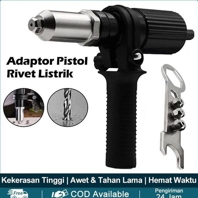 WONDERWEISS- Adapter Rivet untuk Bor Tembok & Besi - Alat Rivet Listrik Portable, Cocok untuk Pasang