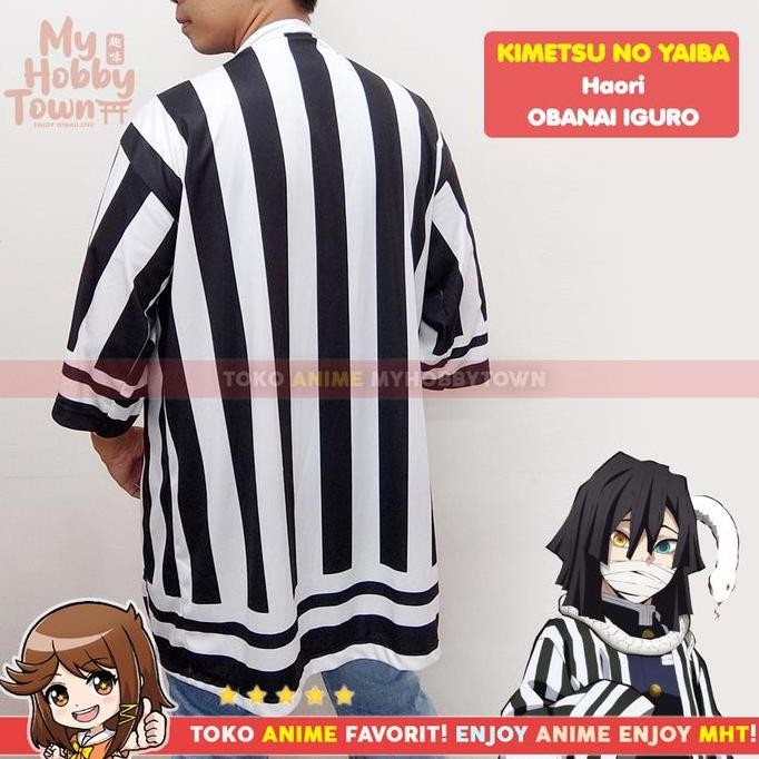 Haori Anime - Loose Kimono Kimetsu no Yaiba - Obanai Iguro Style