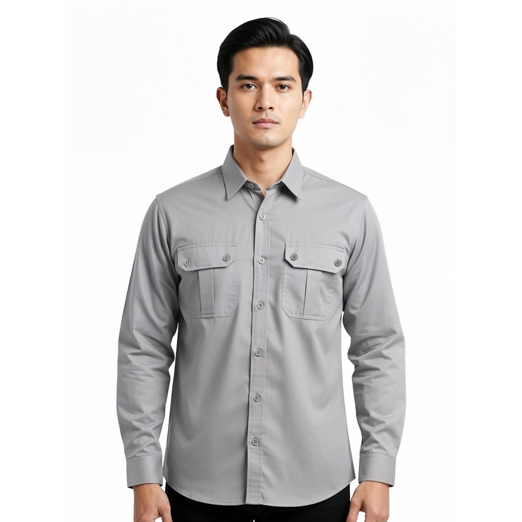 TOPTEN Kemeja Pria Workshirt Lengan Panjang