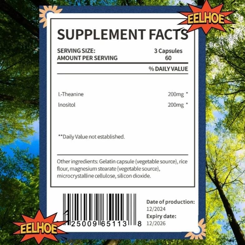 (Promo) Usa L-Theanine 200Mg - 60 Kapsul L Theanine Calm Relax Original