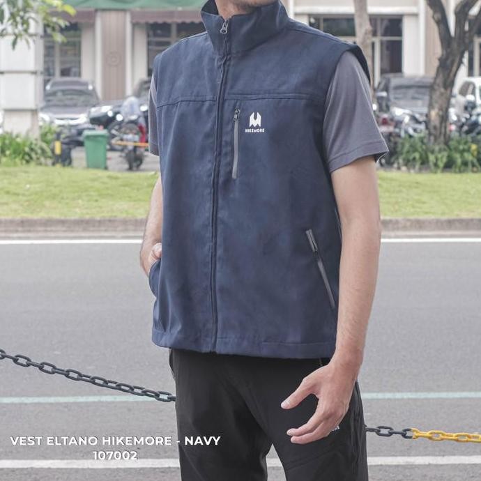 Hikemore Eltano Vest Pria Rompi Motor Tebal Touring Original Vest Outdoor Logo Casual