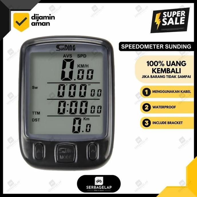 Speedometer Odometer Kilometer Sepeda MTB Seli SunDING SRA