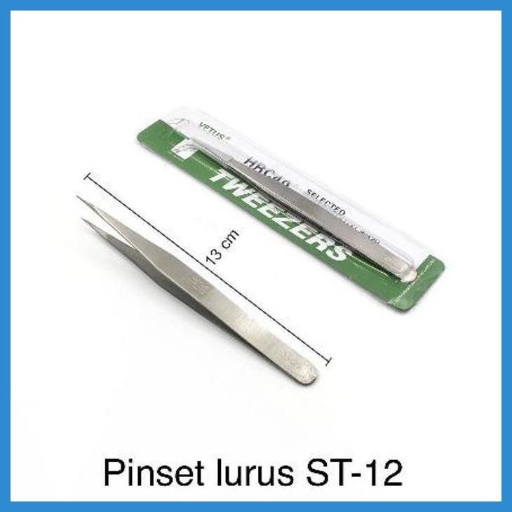 READY PINSET VETUS TWEEZERS PINSET LURUS /  PINSET BENGKOK / LENGKUNG  ST-12 / ST-15  STAINLESS STEE