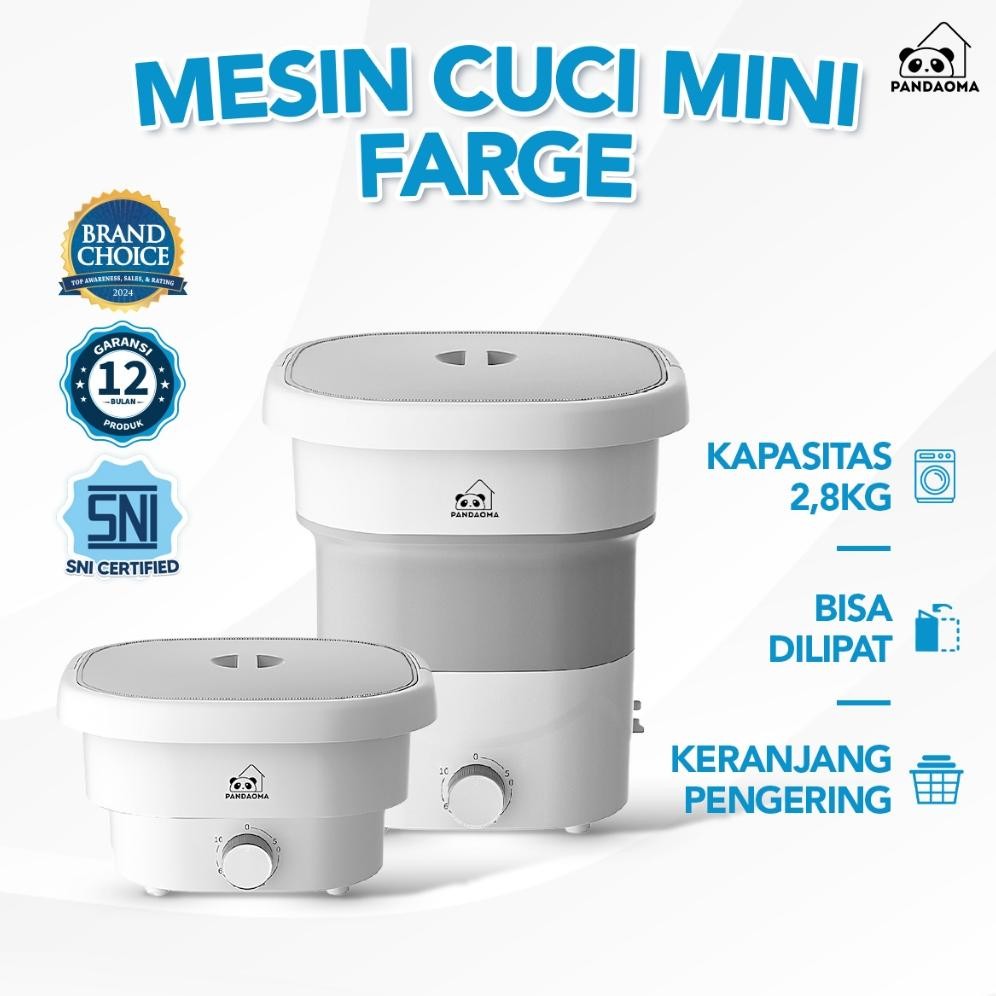 CROWHEX- Pandaoma Mesin Cuci Mini Farge Mesin Cuci Lipat Mesin Cuci Mini Portable Kapasitas 2,8kg