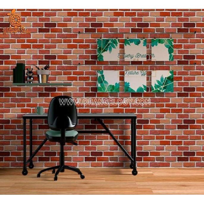 DT106 >> Wallpaper Stiker Dinding /Wallstiker Size 45cmx10meter Motif BataMerah