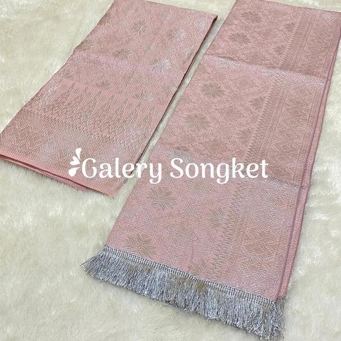 Promo Set Selendang dan Rok Songket Jumbo Berubah-Ubah Motif Semi Palembang - Lilit Wanita Silver Hi