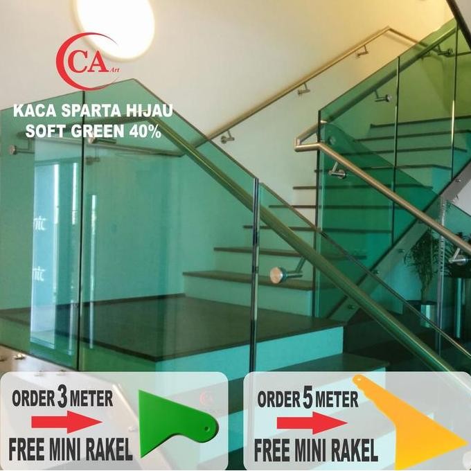 DE107 >> STIKER KACA FILM SPARTA HIJAU SOFT GREEN AG STANDAR GEDUNG DAN MOBIL