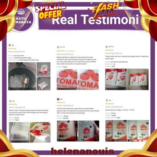 GROSIR Plastik PE Merk Tomat 2 3 4 5 kg uk 18x35 20x35 25x45 30x45 cm Bungkus Makanan Beras