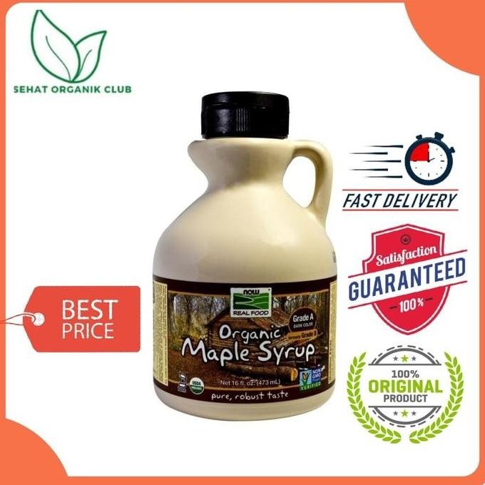 Now Foods, Organic Organik Maple Syrup Grade B / Grade A dark Color