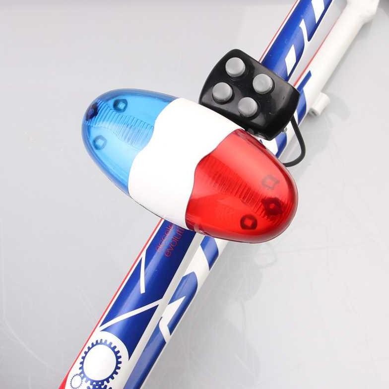 XINGCHENG LAMPU SEPEDA KLAKSON SIRINE POLISI 6 LED 4 SOUND BEL BELL SENTER SEPEDAH GUNUNG MTB LIPAT 