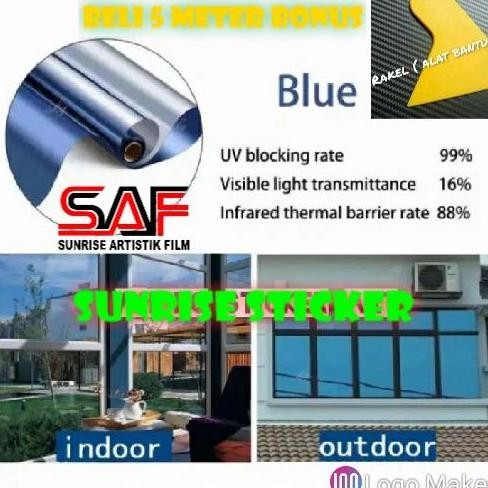 DF368>> sticker kaca/kaca film/sticker warna silver,emas,biru,hijau,coklat