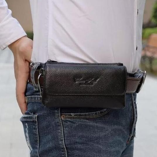 Dompet Hp Pinggang Laki-Laki Kulit Asli Cheer Soul 5509 Sarung Hp Pria