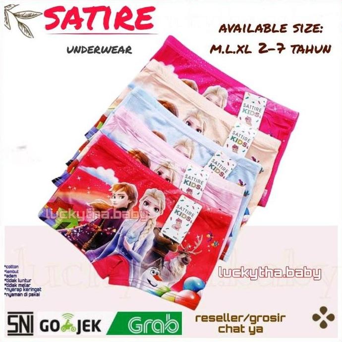 DE59 - grosir 12pcs,6pcs,3pcs satire kids- CD boxer anak perempuan dan laki-laki size 2-7 tahun moti
