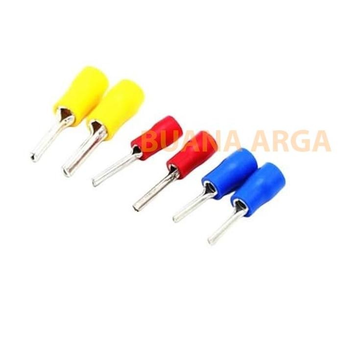 Skun Pin Bulat/Skun Tusuk Ptv-5.5-12 Merah Hitam Biru Kuning 6Mm