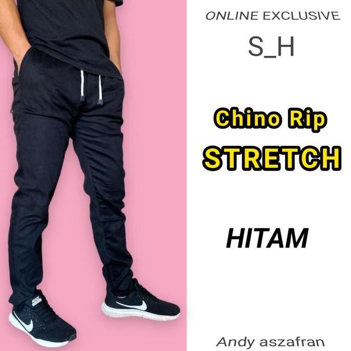 Promo Celana panjang kain kolor pria/celana panjang kain pinggang karet pria COD