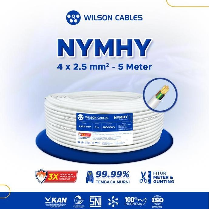Wilson Cables - Nymhy 4X2.5 Mm 5 Meter - Kabel Tembaga Serabut