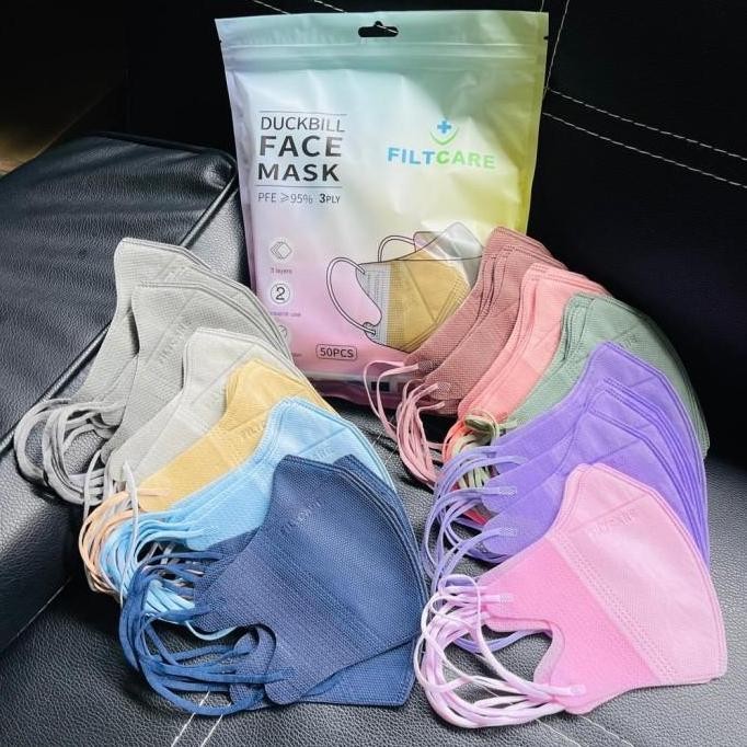 COD Masker Duckbill Filtcare 3ply Earloop 50 pcs Mix 10 Warna