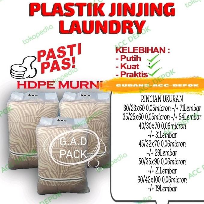 Plastik Jinjing / Plastik Loundry 3 Jari Iso -/+ 1Kilo