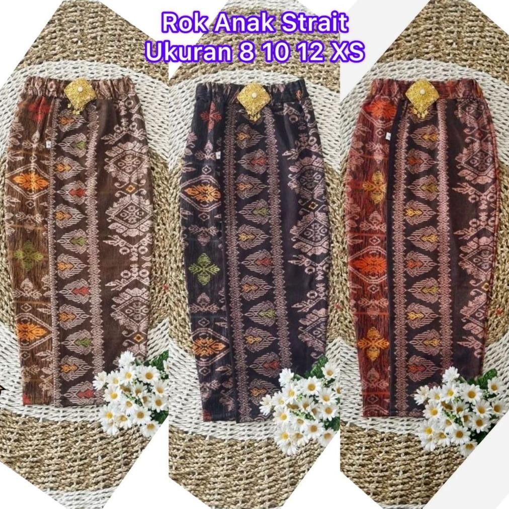 Flash Sale Rok Anak Bawahan Kebaya Anak Kamen Anak2 Muscrep Strait Kamen Moscref Anak Stretch Kamen 